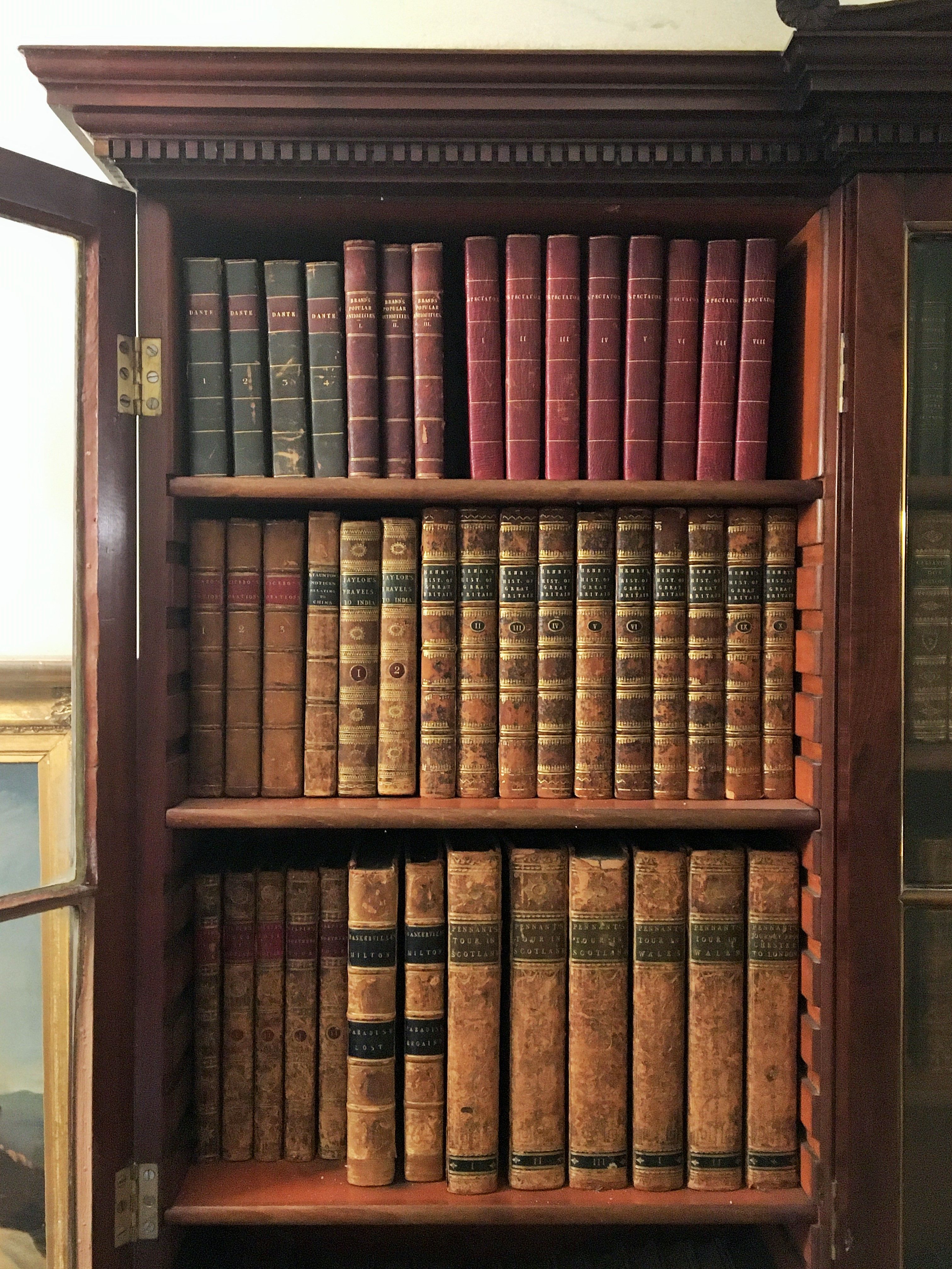 A near pair of early 19th century and later mahogany breakfront bookcases (one probably made to - Image 3 of 18