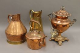 A quantity of various metalware.