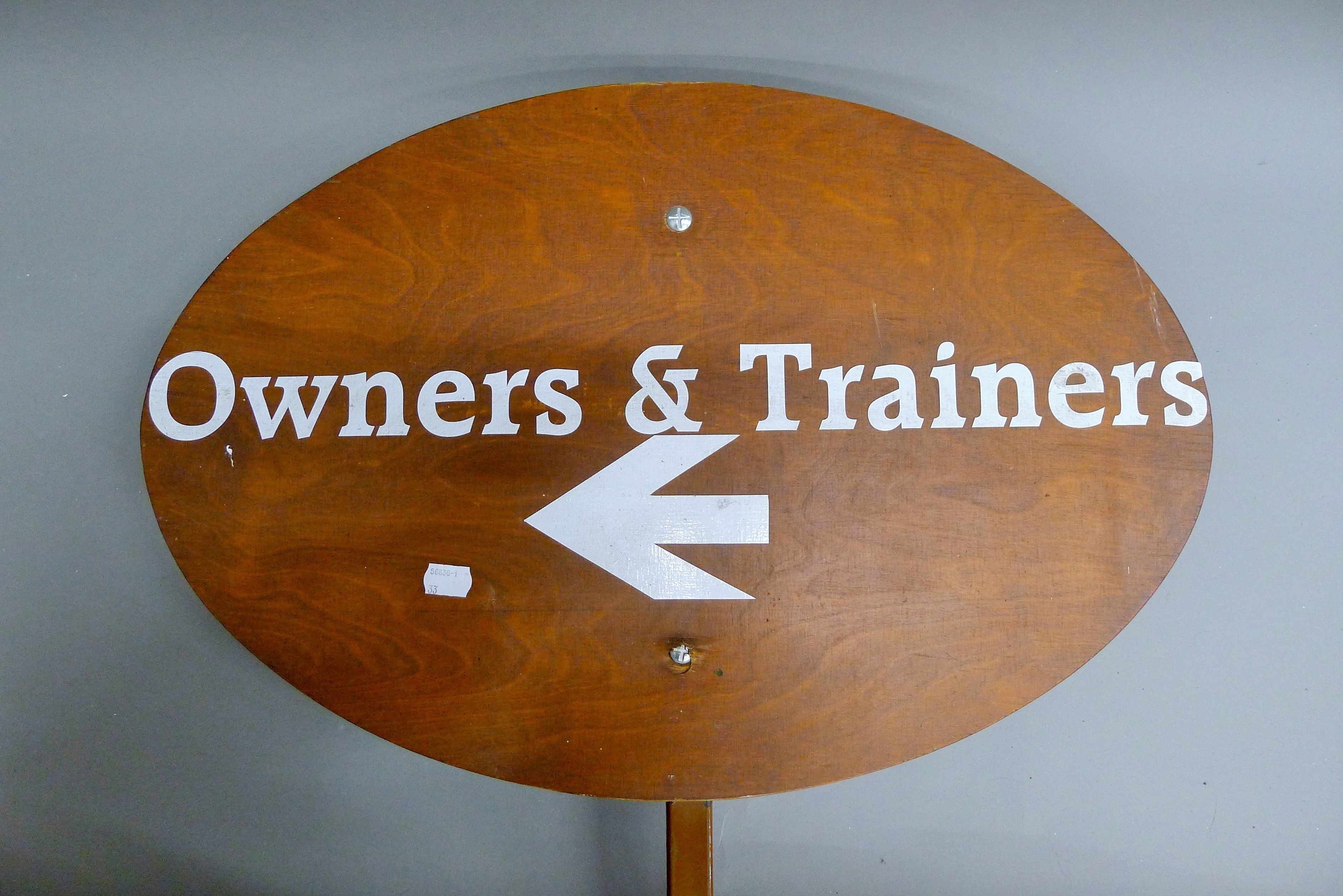 Two Newmarket Racecourse Owners and Trainers signs. Each 59.5 cm wide x 39.5 cm high x 1 cm deep. - Image 3 of 3