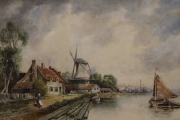 LOUIS VAN STAATEN (1836-1909) Dutch, a pair of watercolours, framed and glazed. 53 x 35 cm.