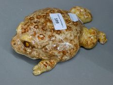 A Winstanley pottery model of a toad. 18 cm long.