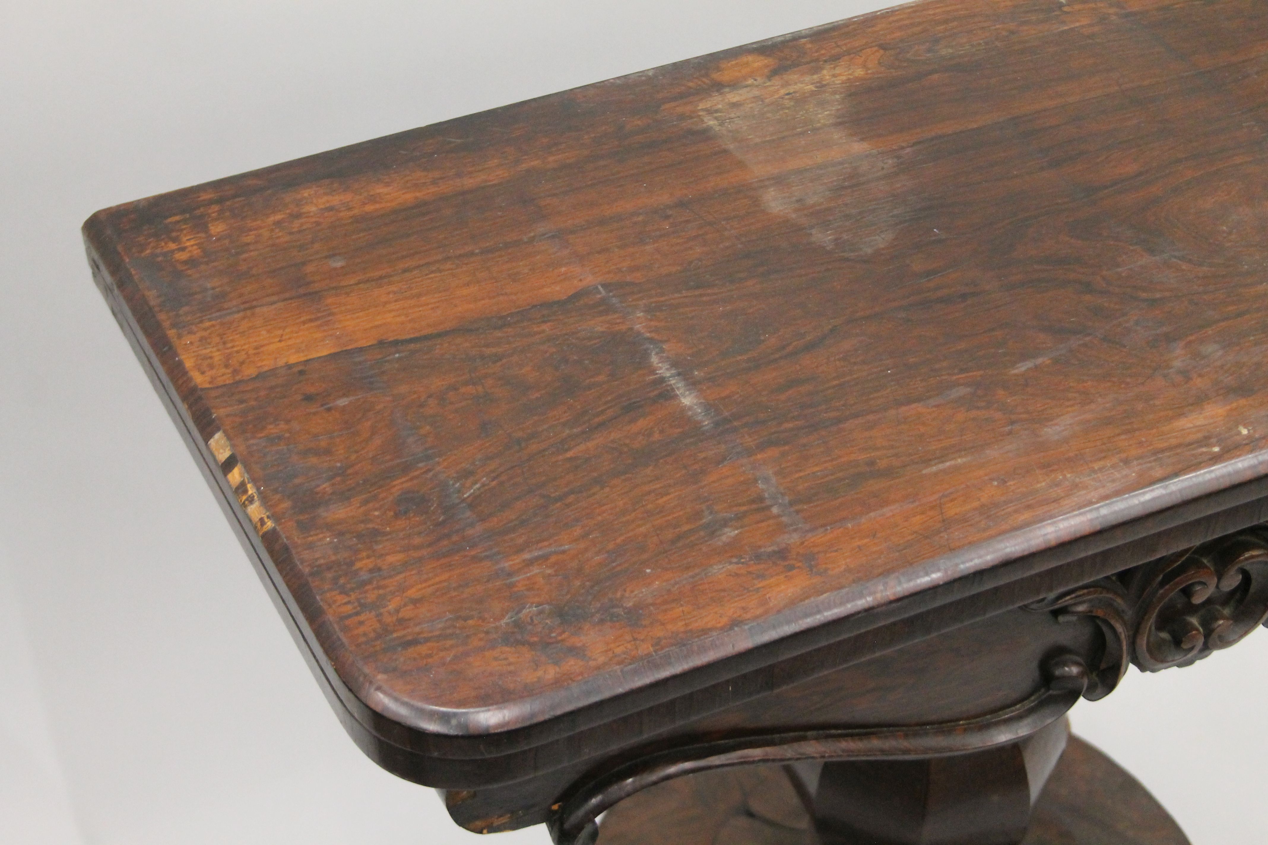 A 19th century rosewood card table. 89 cm wide. - Image 7 of 13