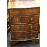 A 20th century Serpentine chest of drawers. 53.5 cm wide.