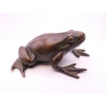 A bronze model of a frog. 4.5 cm long.