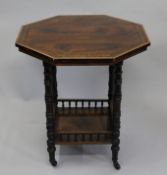 A Victorian inlaid rosewood occasional table. 62 cm diameter.