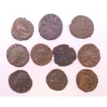 A small quantity of Roman coins.