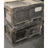 Two 20th century military trunks. 80 cm long x 54 cm wide. Provenance- From Duxford Airfield.