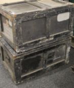 Two 20th century military trunks. 80 cm long x 54 cm wide. Provenance- From Duxford Airfield.