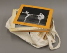 Approximately 100 black and white photographic prints of ballet dancers,