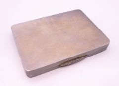 A silver cigarette case. 8 x 6 cm. 97.4 grammes.