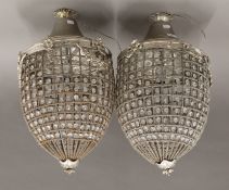 A pair of pineapple form lights. Approximately 60 cm high.