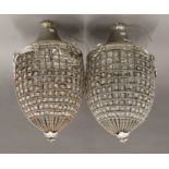 A pair of pineapple form lights. Approximately 60 cm high.