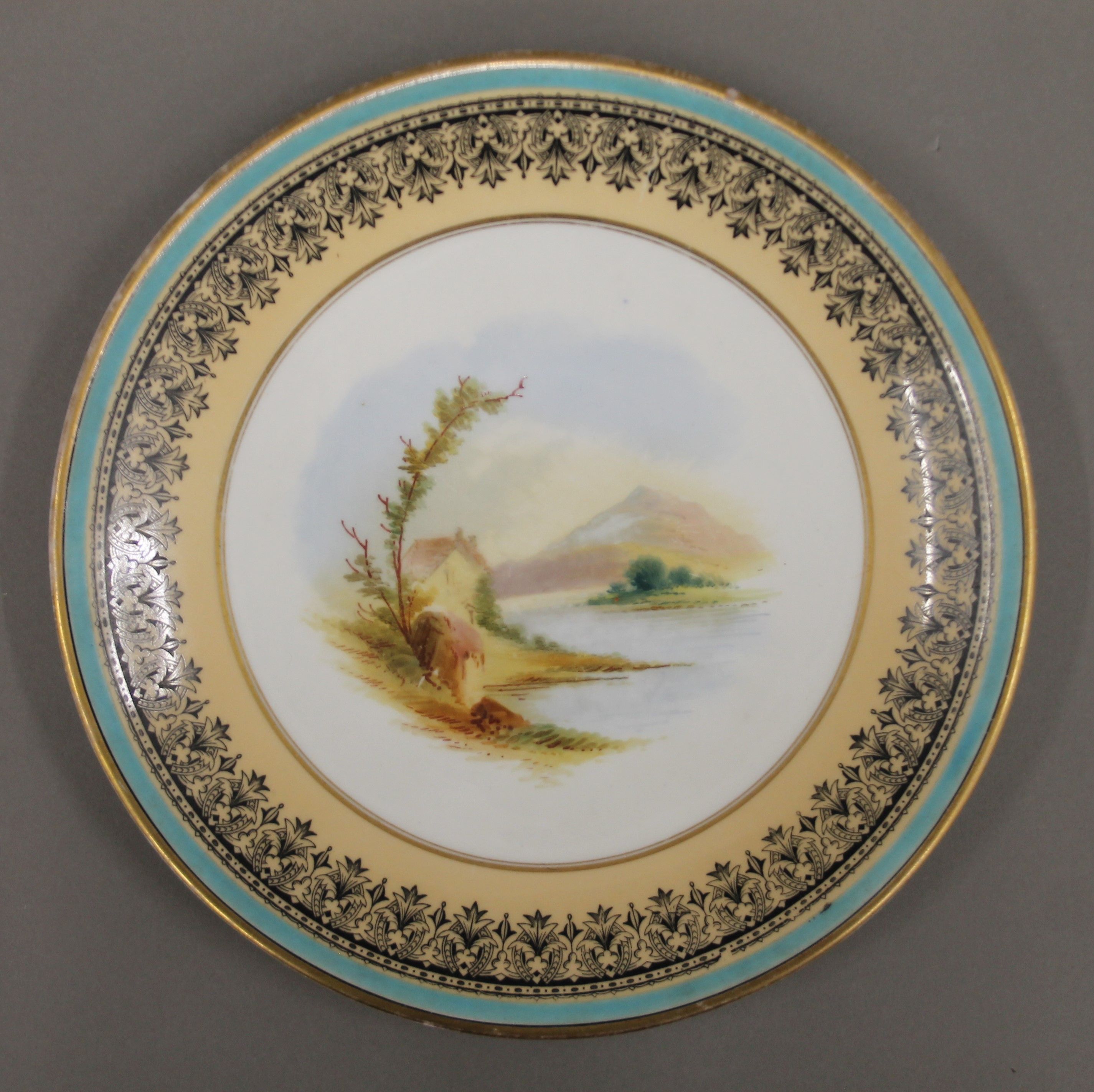 A Victorian painted porcelain dessert set. - Image 5 of 9