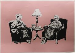 After BANKSY, Grannies, limited edition print, stamped to the reverse Banksy Copy numbered 33/500.