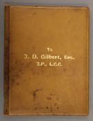 A letter to J D Gilbert Esq,