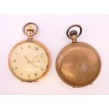 Two gold plated pocket watches.