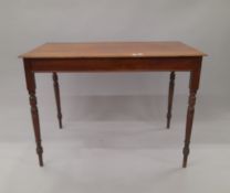 A Victorian walnut side table. 101.5 cm long.