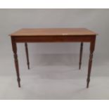 A Victorian walnut side table. 101.5 cm long.