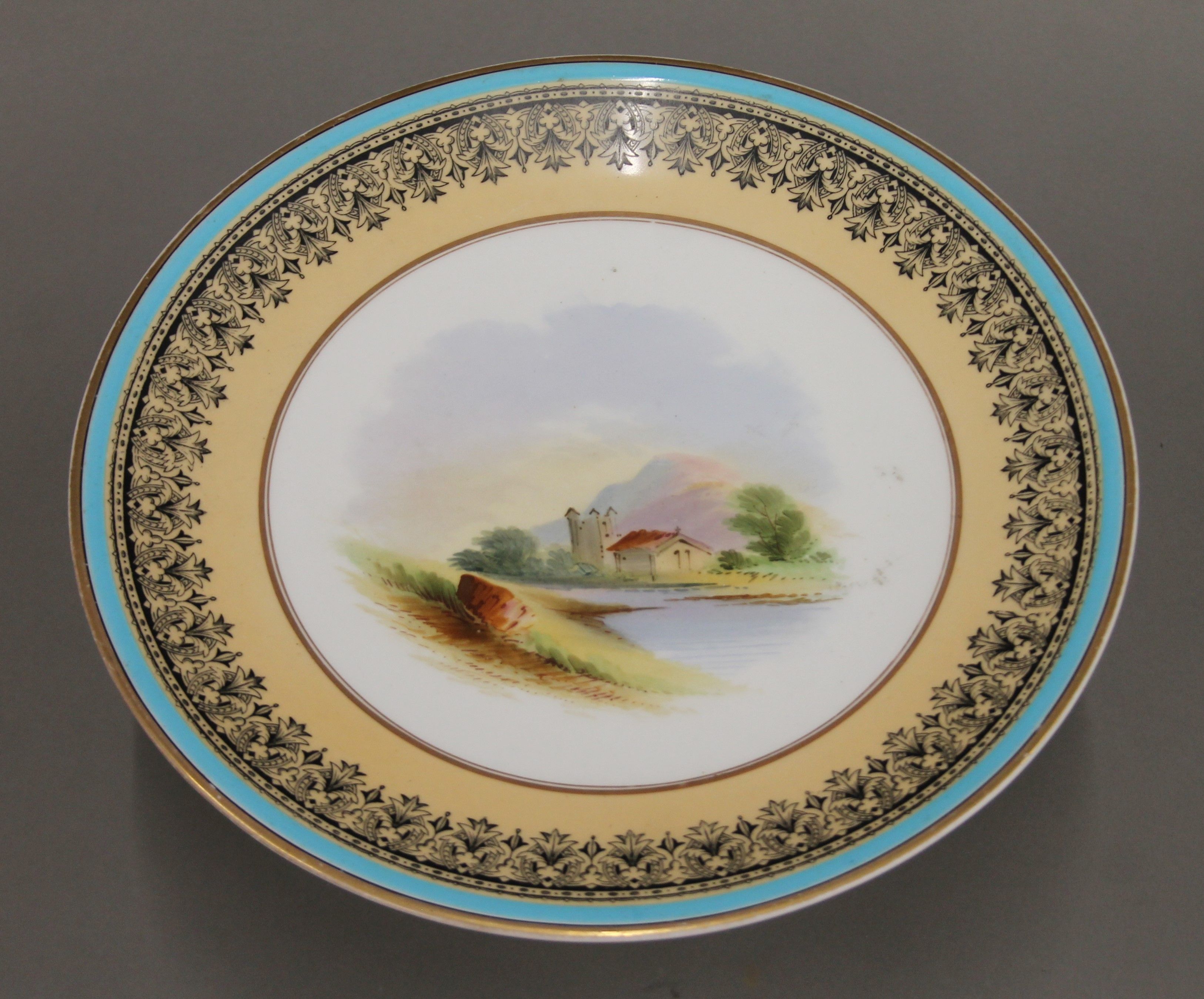 A Victorian painted porcelain dessert set. - Image 3 of 9