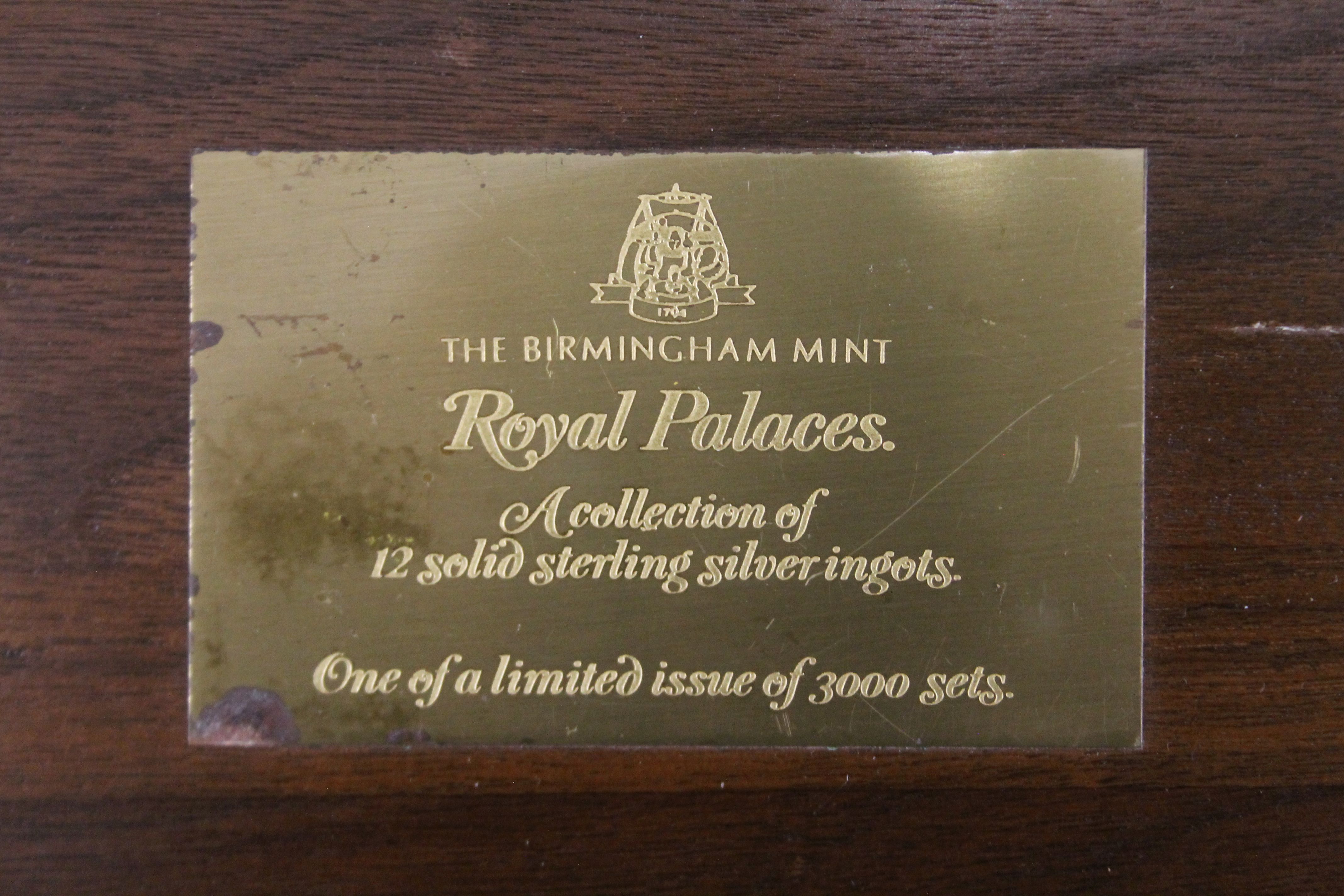 A boxed set of 12 Royal Palaces silver ingots. Each 31.3 grammes. - Image 5 of 5