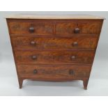A 19th century mahogany chest of drawers. 106 cm wide.