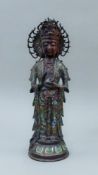 A cloisonne figure of Guanyin. 36 cm high.