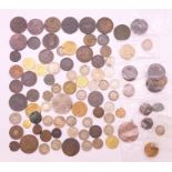 A quantity of antique coins and tokens, including Roman.