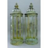 A pair of large lanterns. 85 cm high.