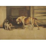 ARTHUR WARDLE (1860-1949) British, Study of Dogs, oil and pencil on canvas, signed, framed.