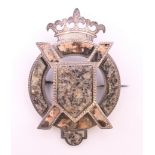 A 19th century silver and hardstone brooch,