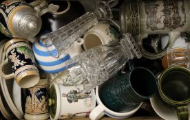 A large quantity of ceramics and glass.