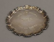 A small silver waiter. 12.5 cm diameter. 98.2 grammes.