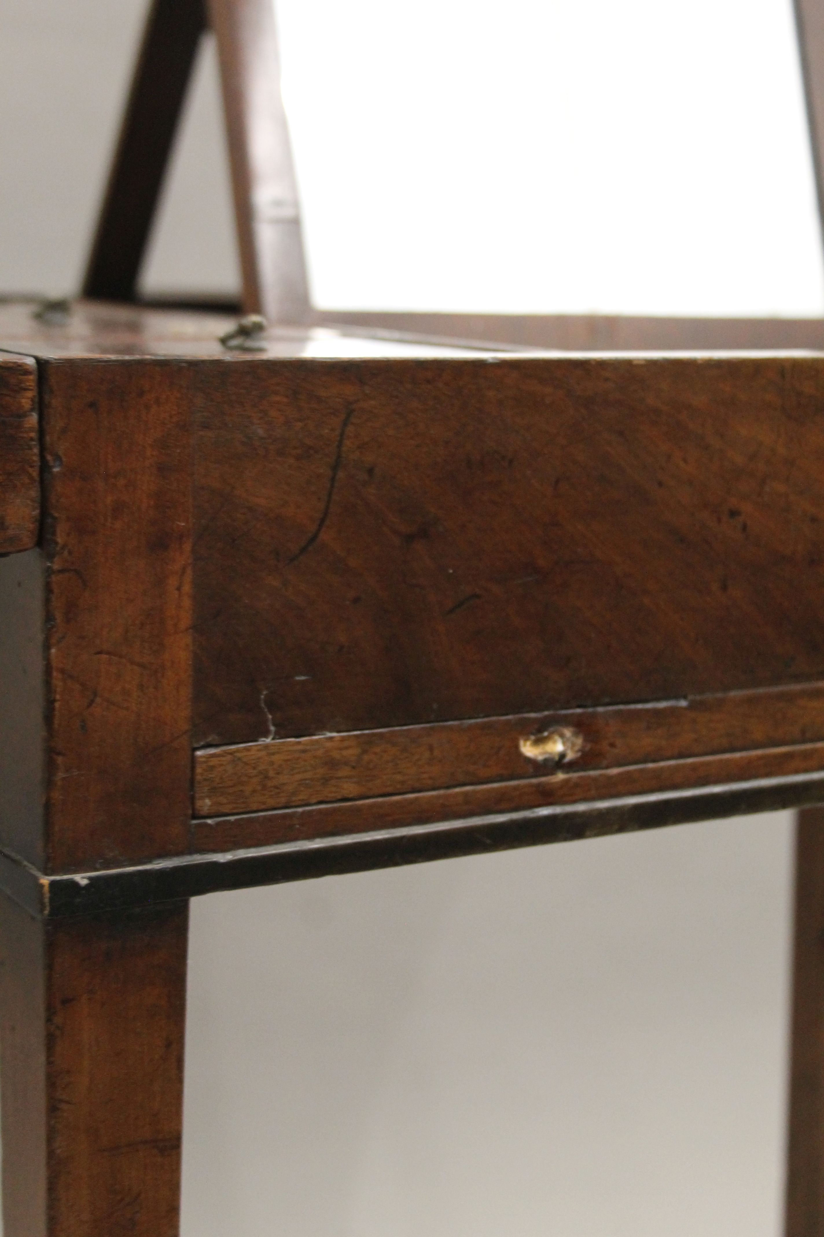 A 19th century mahogany gentleman's fold over dressing table. 63 cm wide. - Image 6 of 7
