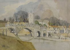 F A FOUNTAIN, Bridge at Aylesford, and Hill Farm, two watercolours, each framed and glazed.