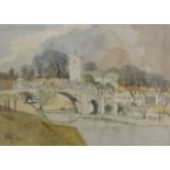 F A FOUNTAIN, Bridge at Aylesford, and Hill Farm, two watercolours, each framed and glazed.