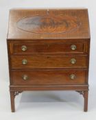 An early 20th century mahogany bureau. 76 cm wide.