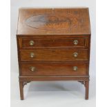 An early 20th century mahogany bureau. 76 cm wide.