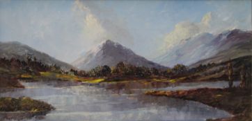 Scottish Scene, oil on canvas, signed C H Knight, framed. 75 x 37 cm.