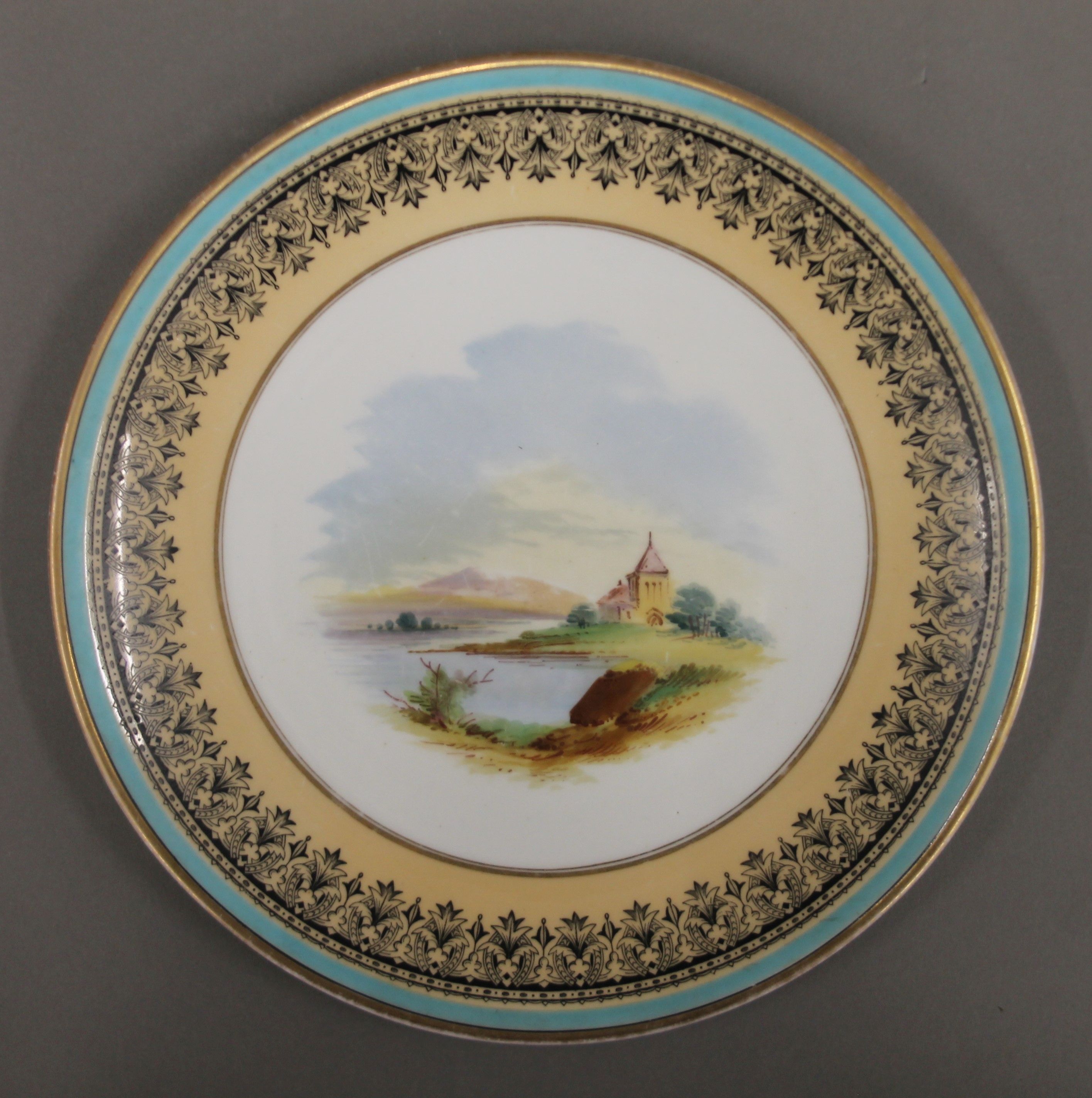 A Victorian painted porcelain dessert set. - Image 6 of 9