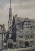 O VOLLMER, two German watercolours, each depicting the town Hameln, signed and dated 1946,