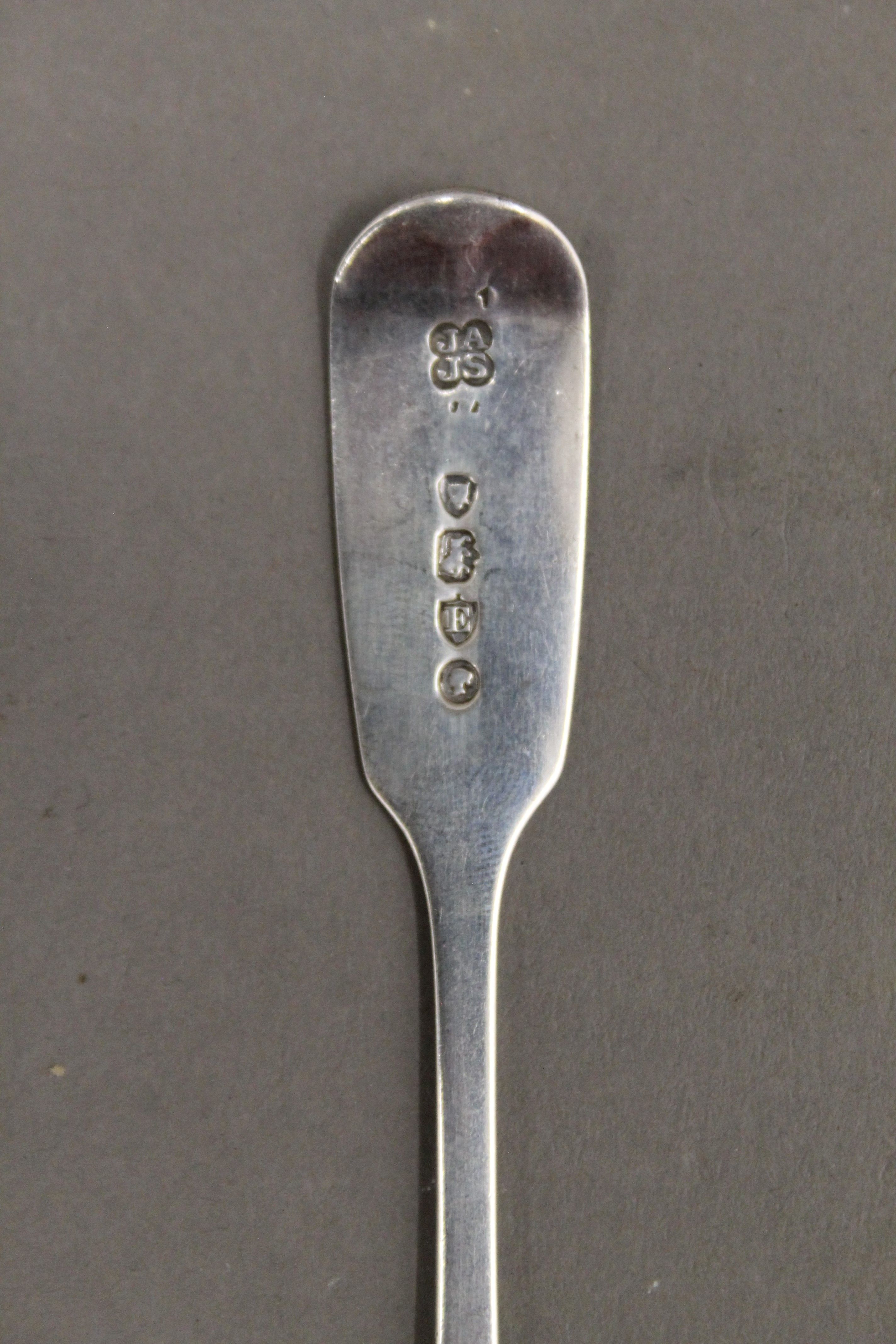 Three Fiddle Pattern teaspoons by London maker William Bateman and two others. 74.6 grammes. - Image 7 of 7
