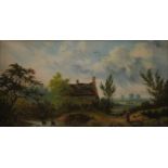 JONATHAN WESTELL, Country Scenes, a pair of oils, each in a gilt frame. Each 44.5 x 24 cm.