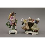 Two Continental porcelain figurines. The largest 17 cm high.