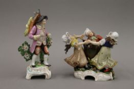 Two Continental porcelain figurines. The largest 17 cm high.