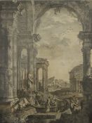After PANNINI, Capriccio with a Landscape with Roman Ruins,