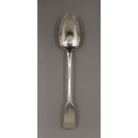 An Irish silver basting spoon. 32 cm long. 138.2 grammes.