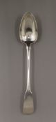 An Irish silver basting spoon. 32 cm long. 138.2 grammes.