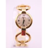 An 18 ct gold Jaeger-LeCoultre ladies wristwatch, inscribed to reverse MMB Argaty Doune.