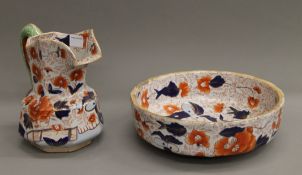 A porcelain jug and bowl.
