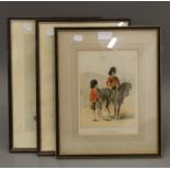 Three framed and glazed prints of Highland Soldiers.